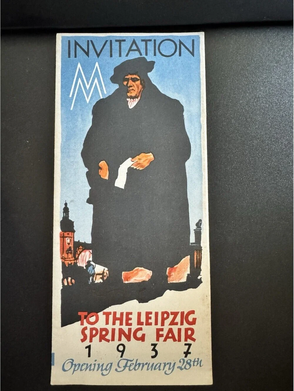Original 1937 invitation for the Leipzig Spring Fair Germany